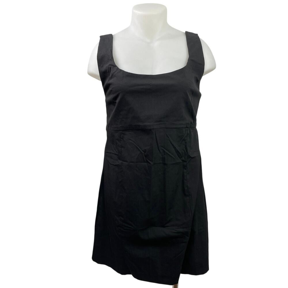 NEW MNG Mango Women's Black Sleeveless Open Back Mini A-Line Tank Dress Size 2XL